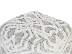 Discount Beliani Pouf BHILWARA Cotone Grigio Bianco Grigio