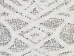 Discount Beliani Pouf BHILWARA Cotone Grigio Bianco Grigio