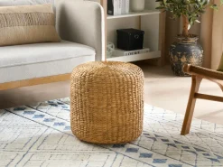 Outlet Beliani Pouf BICHIR Giacinto d'acqua Beige Naturale