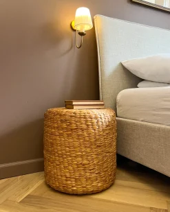Outlet Beliani Pouf BICHIR Giacinto d'acqua Beige Naturale