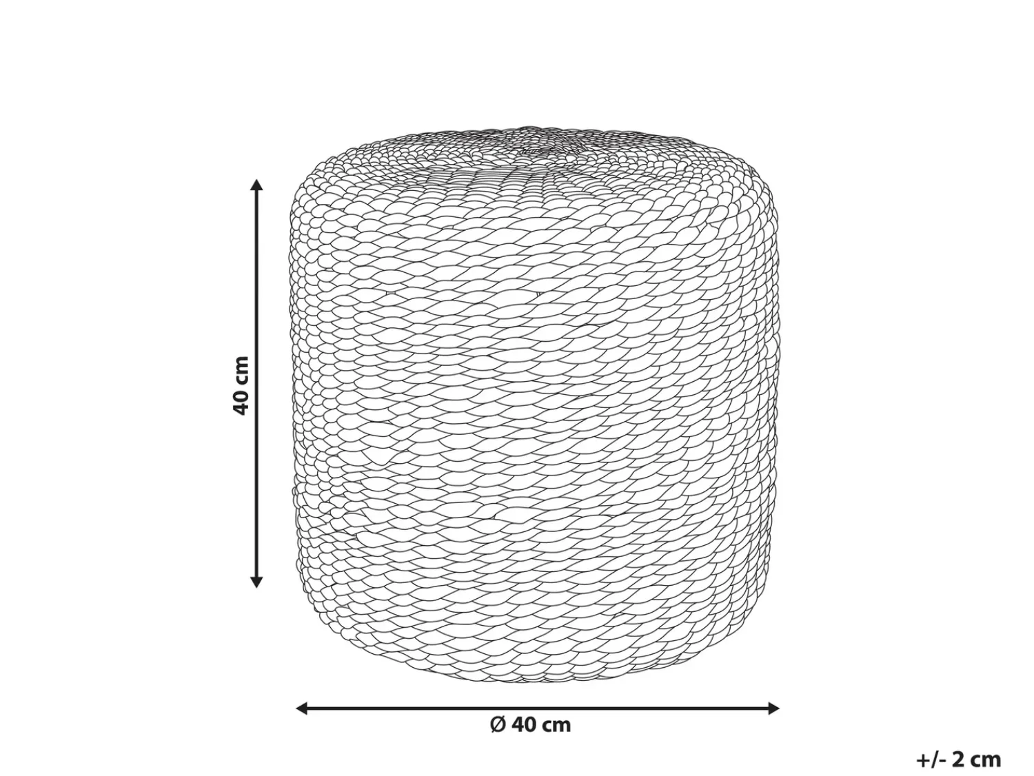 Outlet Beliani Pouf BICHIR Giacinto d'acqua Beige Naturale