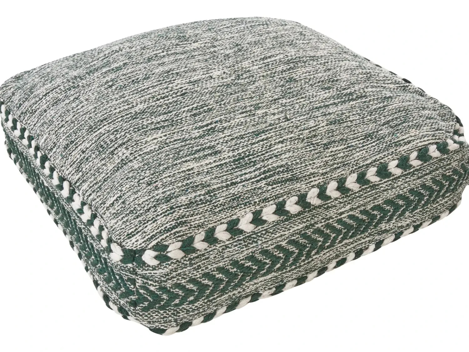 Discount Beliani Pouf BIRCH Cotone Verde scuro Bianco Verde