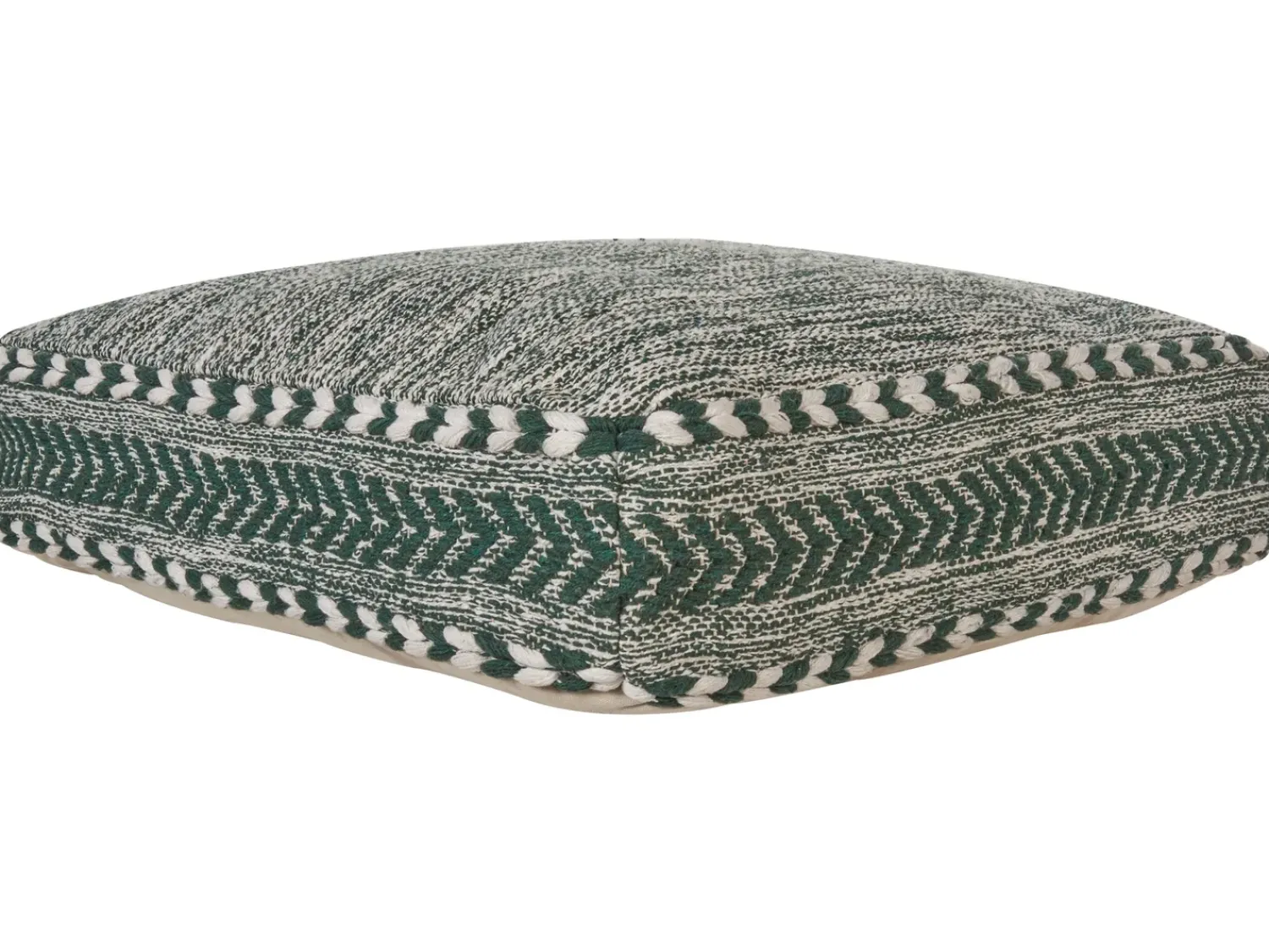 Discount Beliani Pouf BIRCH Cotone Verde scuro Bianco Verde