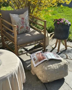 Beliani Pouf BODLA Materiale sintetico Beige