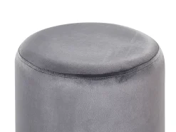 Online Beliani Pouf BRIGITTE Velluto Grigio Argento Grigio