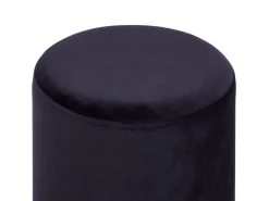 Beliani Pouf BRIGITTE Velluto Nero Argento Nero
