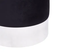 Beliani Pouf BRIGITTE Velluto Nero Argento Nero