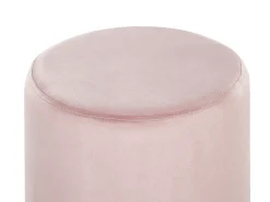 Best Beliani Pouf BRIGITTE Velluto Rosa pastello Rosa Argento