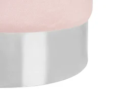 Best Beliani Pouf BRIGITTE Velluto Rosa pastello Rosa Argento