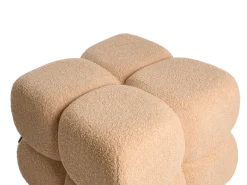 Discount Beliani Pouf CALIENTE Bouclé Beige