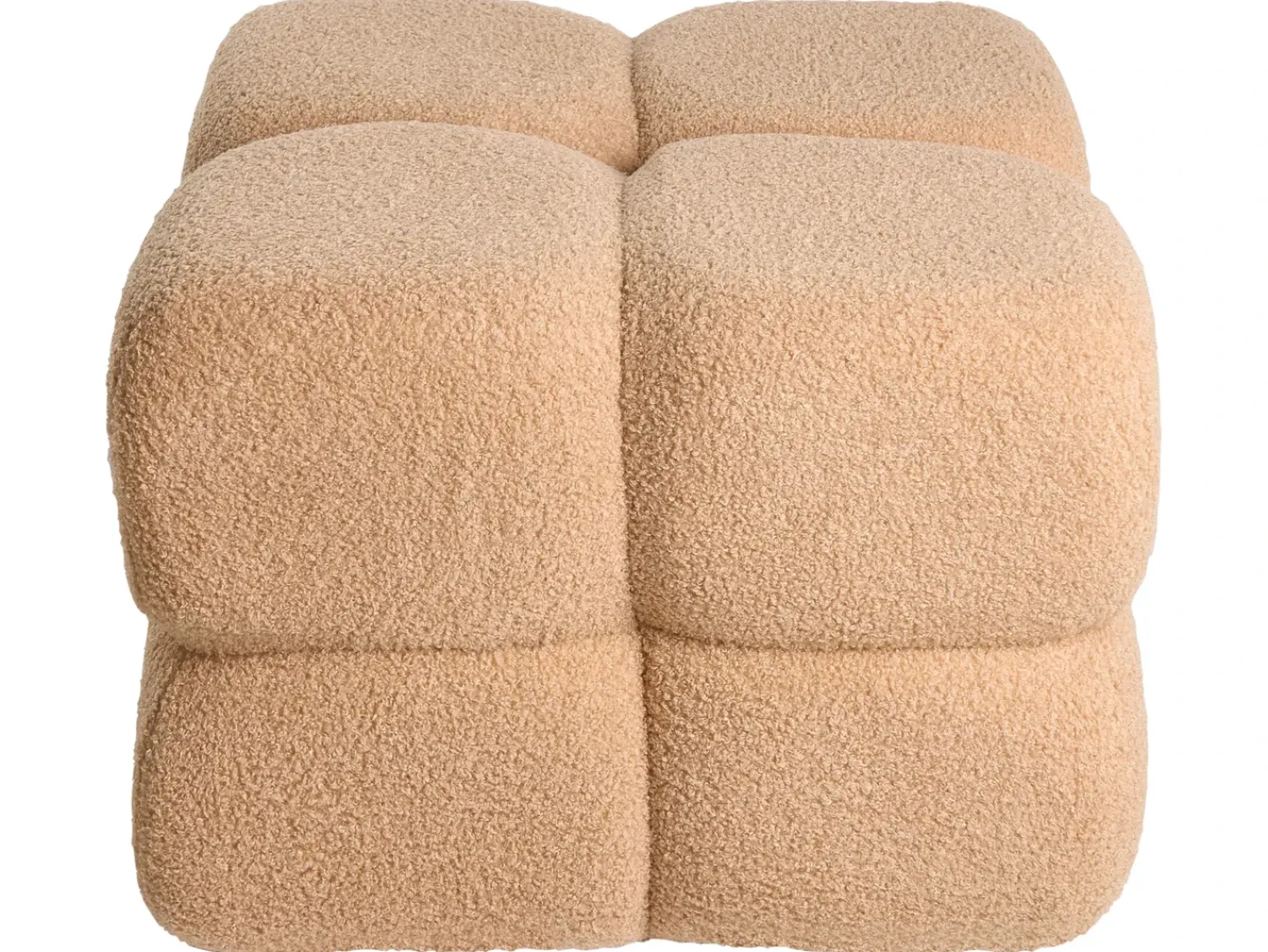 Discount Beliani Pouf CALIENTE Bouclé Beige