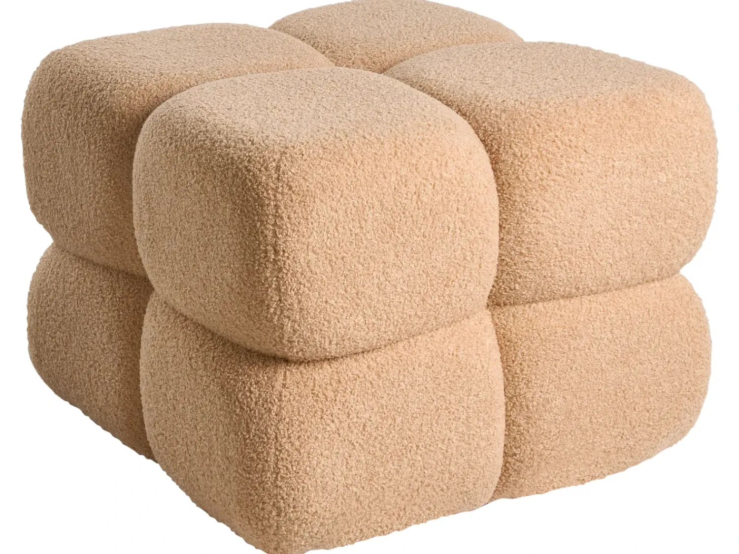 Discount Beliani Pouf CALIENTE Bouclé Beige