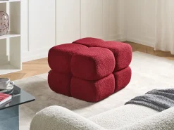 Online Beliani Pouf CALIENTE Bouclé scuro Rosso