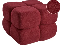 Online Beliani Pouf CALIENTE Bouclé scuro Rosso