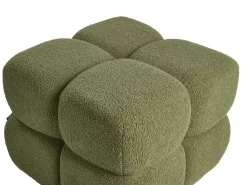 Hot Beliani Pouf CALIENTE Bouclé Verde