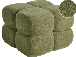 Hot Beliani Pouf CALIENTE Bouclé Verde