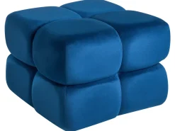 Beliani Pouf CALIENTE Velluto marino Blu