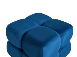 Beliani Pouf CALIENTE Velluto marino Blu