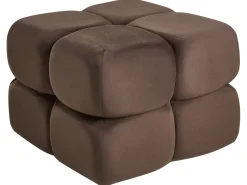 Hot Beliani Pouf CALIENTE Velluto scuro Marrone