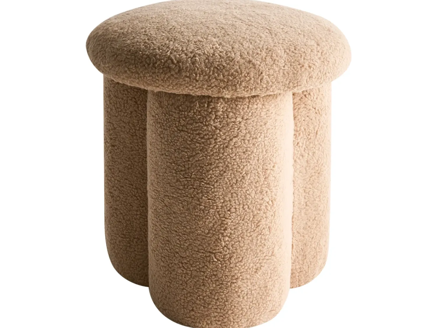 Hot Beliani Pouf CARRINGTON Bouclé Beige