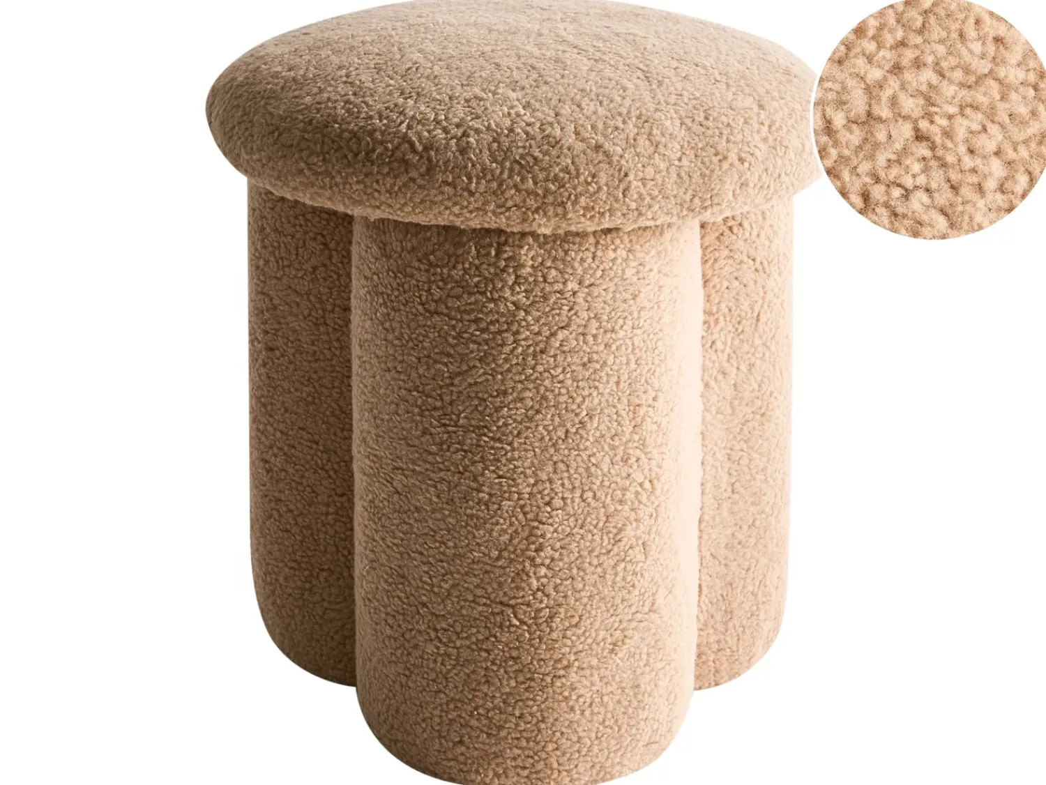 Hot Beliani Pouf CARRINGTON Bouclé Beige