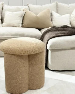 Hot Beliani Pouf CARRINGTON Bouclé Beige