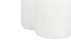 Beliani Pouf CARRINGTON Bouclé sporco Bianco