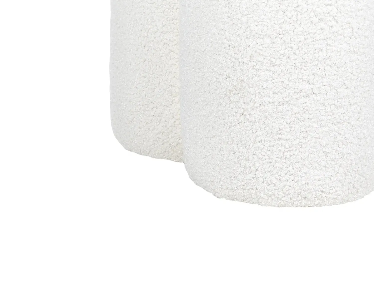 Beliani Pouf CARRINGTON Bouclé sporco Bianco