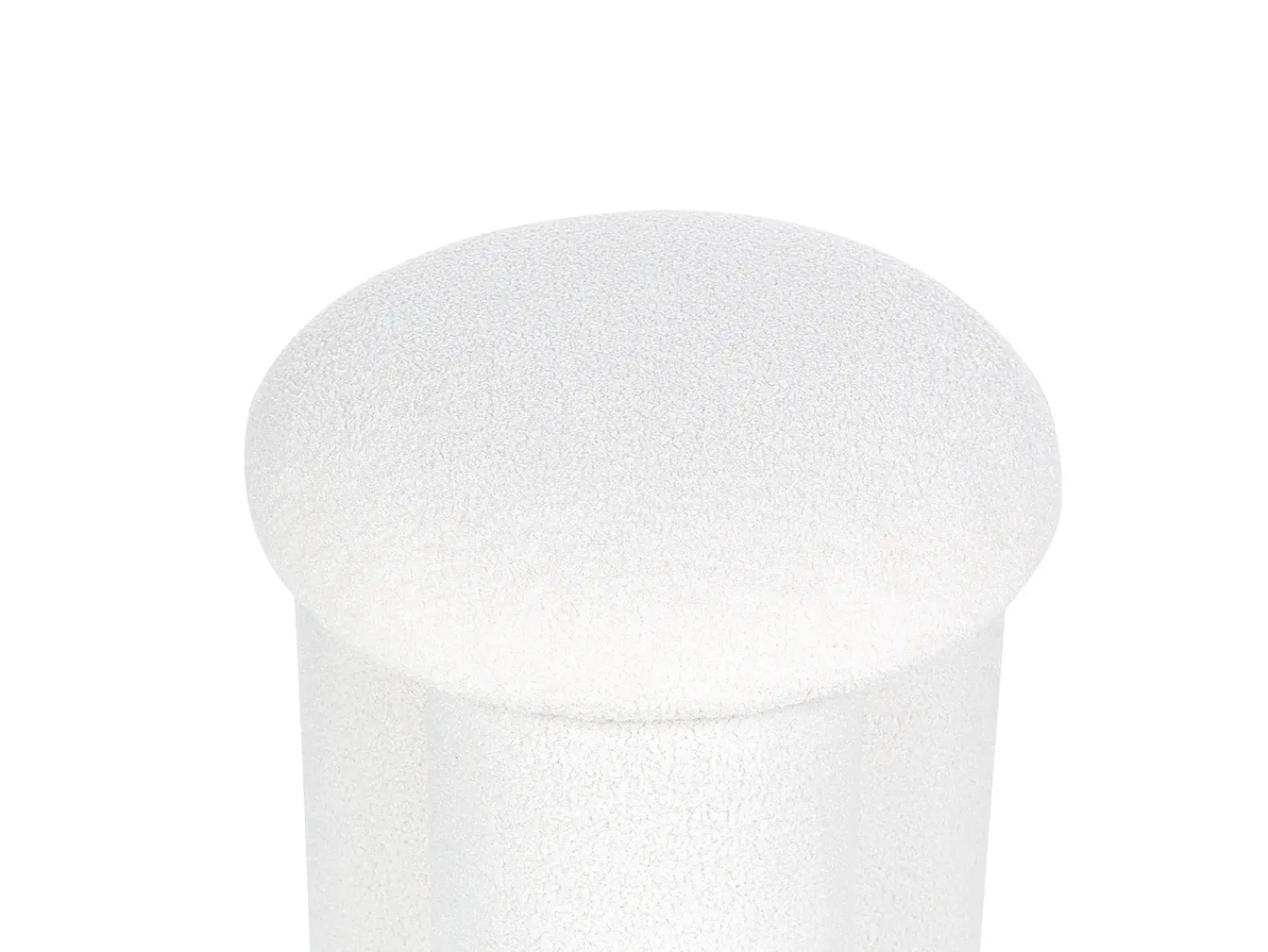 Beliani Pouf CARRINGTON Bouclé sporco Bianco