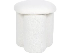 Beliani Pouf CARRINGTON Bouclé sporco Bianco