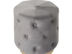 Best Beliani Pouf CARROLLTON Velluto Grigio chiaro Oro Grigio
