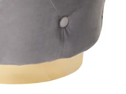 Best Beliani Pouf CARROLLTON Velluto Grigio chiaro Oro Grigio