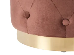 Discount Beliani Pouf CARROLLTON Velluto Marrone Marrone Oro