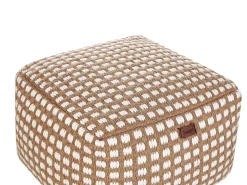 Sale Beliani Pouf CHILAR Cotone Beige Beige Bianco