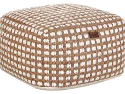 Sale Beliani Pouf CHILAR Cotone Beige Beige Bianco