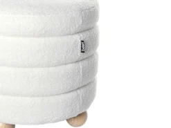 Discount Beliani Pouf CHILLY Bouclé Bianco sporco Bianco Marrone