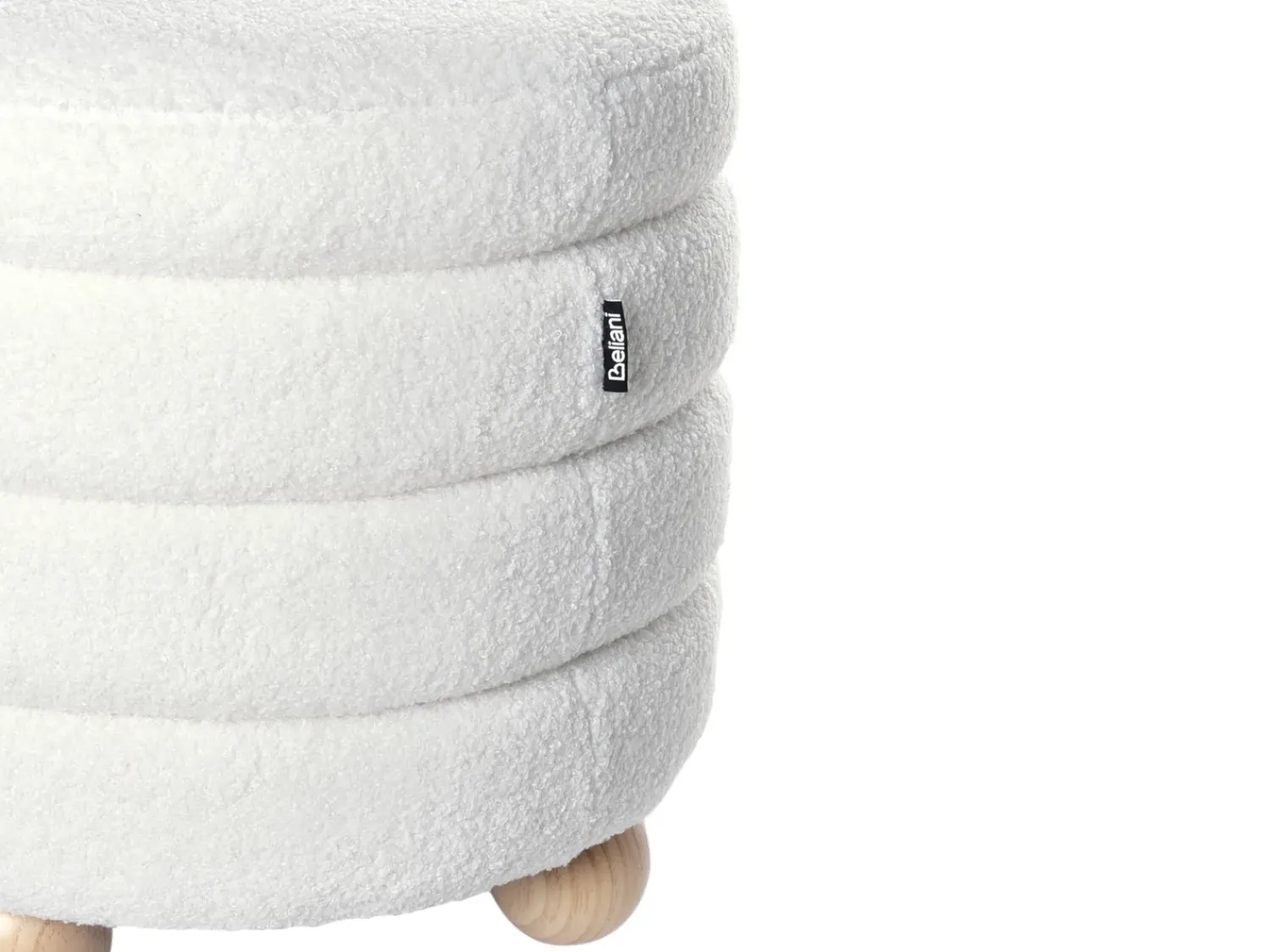 Discount Beliani Pouf CHILLY Bouclé Bianco sporco Bianco Marrone