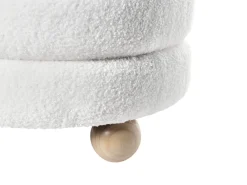 Discount Beliani Pouf CHILLY Bouclé Bianco sporco Bianco Marrone