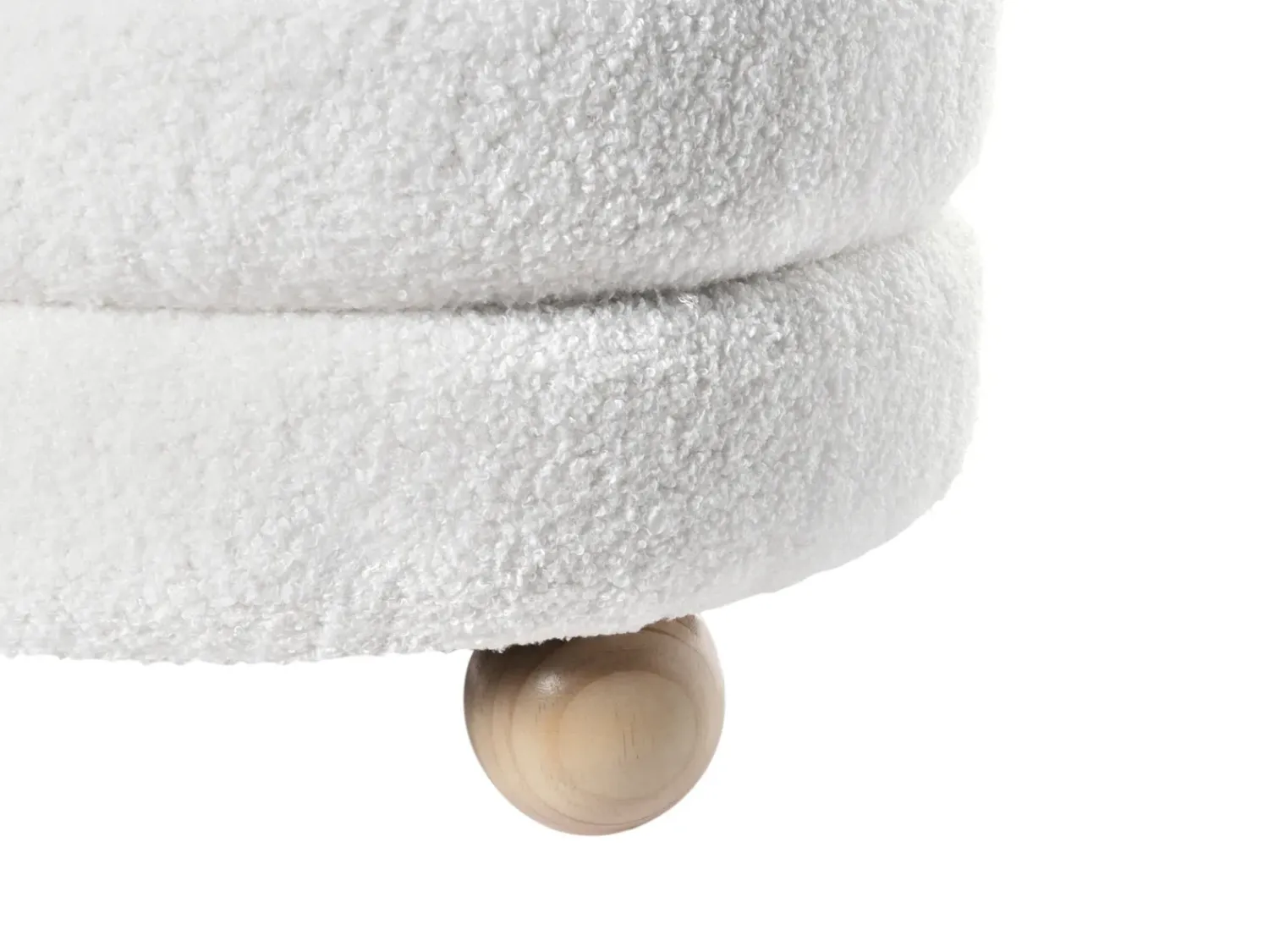 Discount Beliani Pouf CHILLY Bouclé Bianco sporco Bianco Marrone