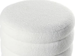 Discount Beliani Pouf CHILLY Bouclé Bianco sporco Bianco Marrone