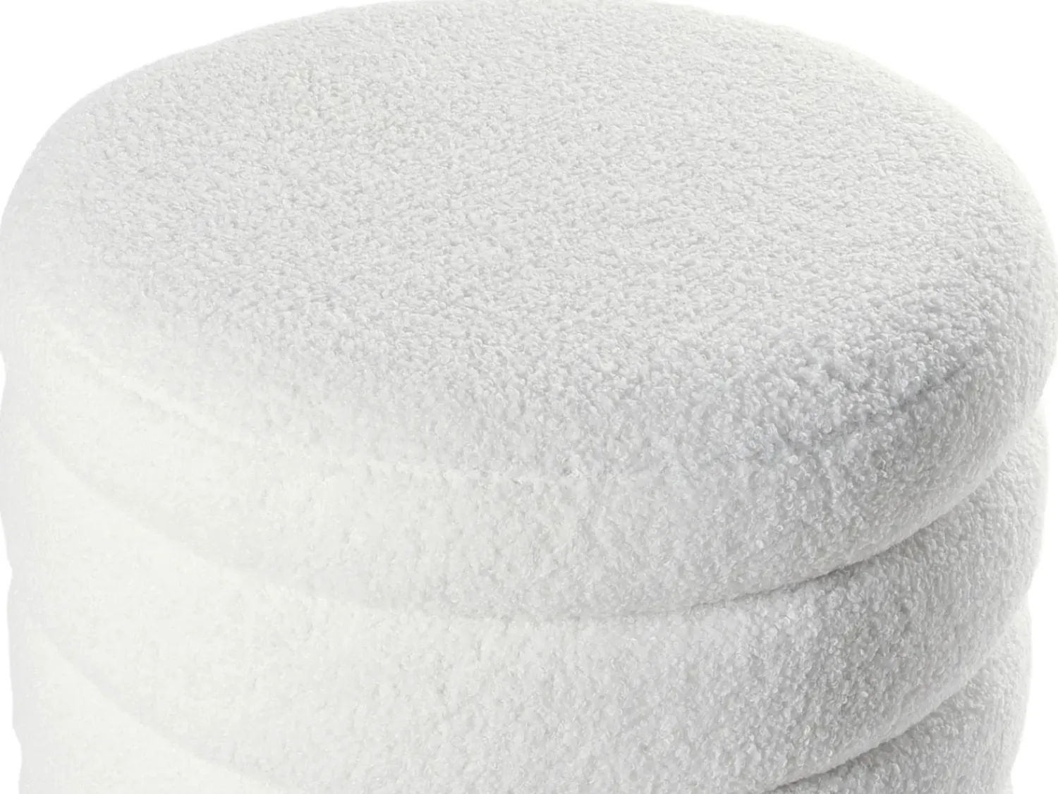 Discount Beliani Pouf CHILLY Bouclé Bianco sporco Bianco Marrone