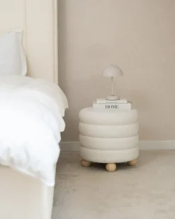 Discount Beliani Pouf CHILLY Bouclé Bianco sporco Bianco Marrone