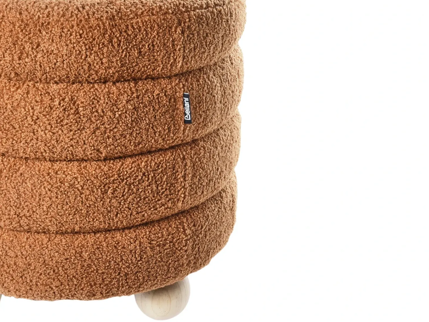 Outlet Beliani Pouf CHILLY Bouclé dorato Marrone