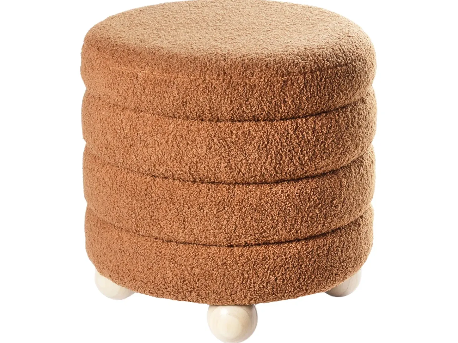 Outlet Beliani Pouf CHILLY Bouclé dorato Marrone