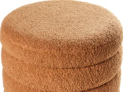 Outlet Beliani Pouf CHILLY Bouclé dorato Marrone