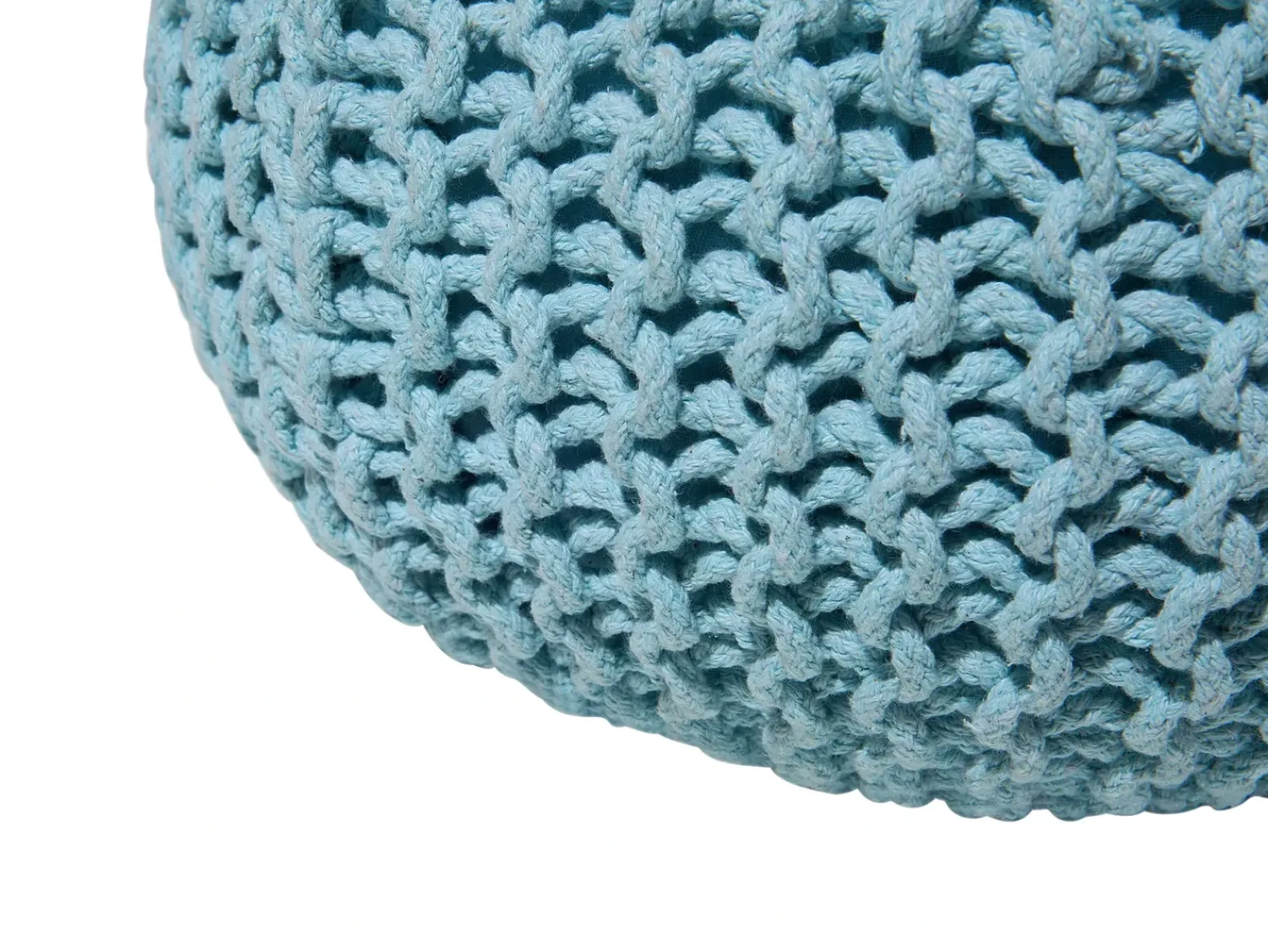 New Beliani Pouf CONRAD Cotone Azzurro Blu