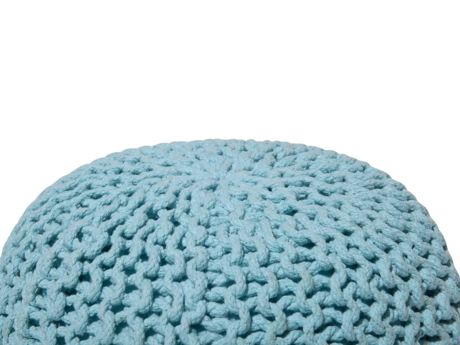 New Beliani Pouf CONRAD Cotone Azzurro Blu