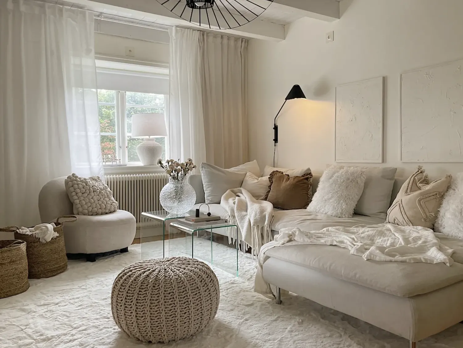 Online Beliani Pouf CONRAD Cotone Beige