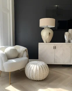 Online Beliani Pouf CONRAD Cotone Beige