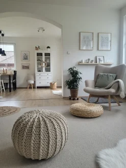 Online Beliani Pouf CONRAD Cotone Beige
